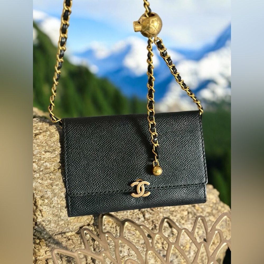 CHANEL Black and Gold Crossbody Bag
